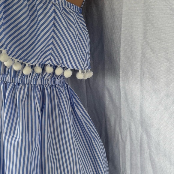 NWT IFFEI Women Striped Straps Sundress Summer Dress Waisted With Tassels size M - Picture 3 of 8